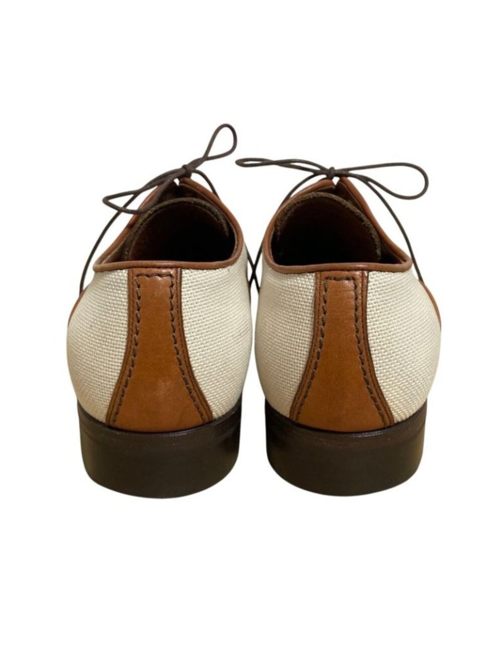 Louis Vuitton Leather Canvas Business Shoes Brown Ecru - Picture 4 of 13